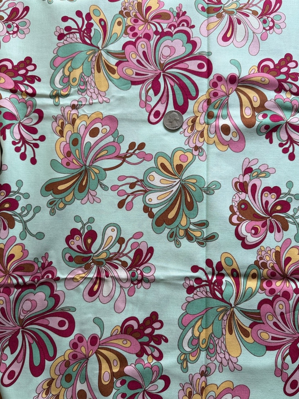 Stonehill Collection Cotton Fabric with Pink & Teal Accents